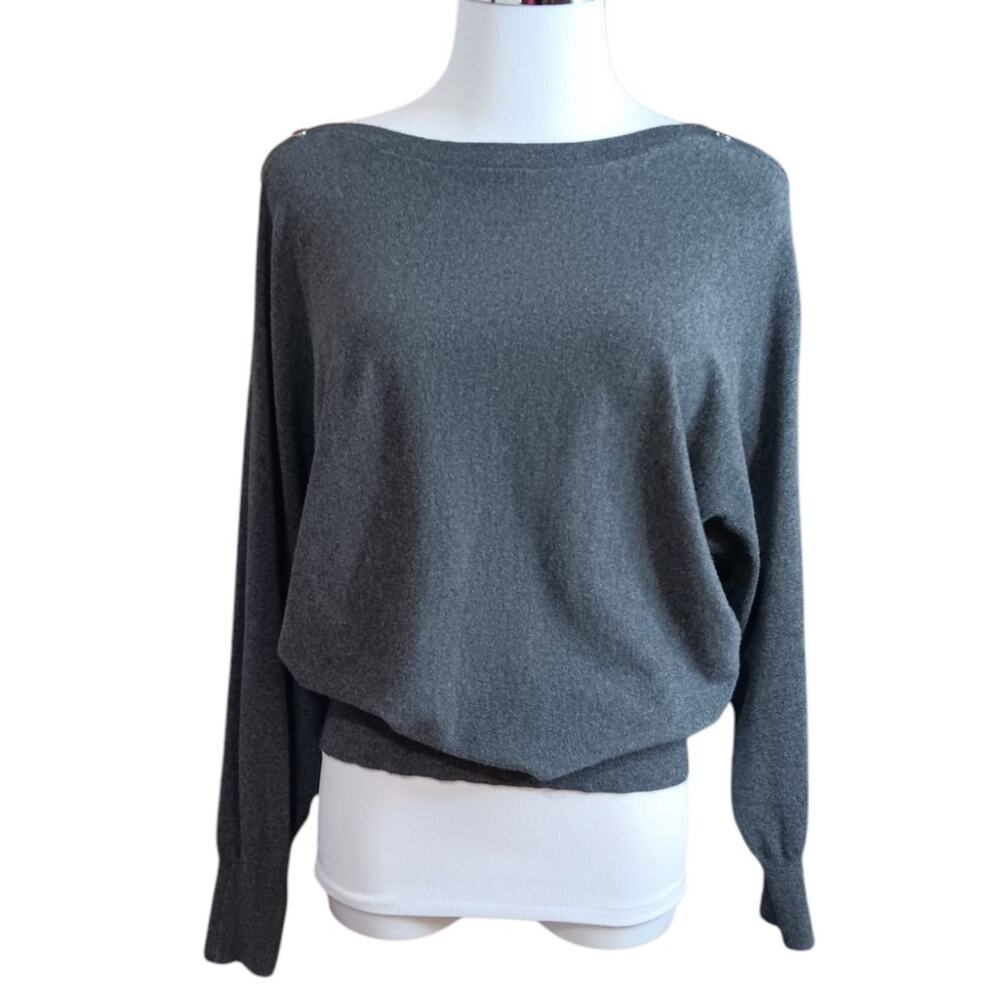 JM COLLECTION Sweater Top S Relaxed Dark Gray Casual Career Office Comfort Soft - Picture 8 of 9